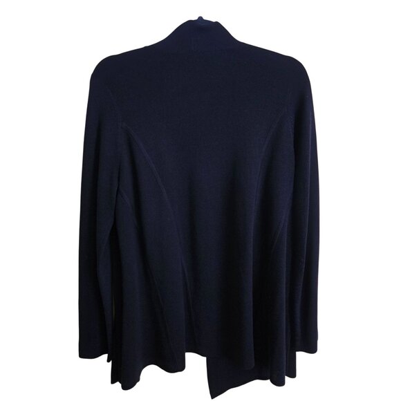 Eileen Fisher Silk Organic Cotton Sustainable Navy Cardigan Sweater Size PL - Picture 3 of 5